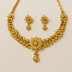 22K Gold Floral Necklace Set